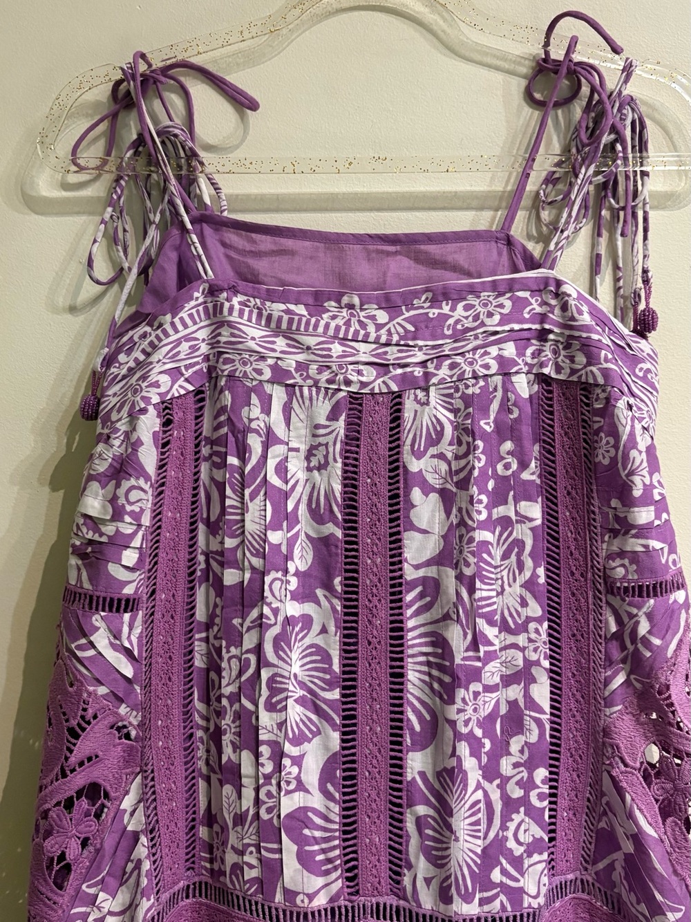 FARM Rio Sweet Garden Sleeveless Cotton Maxi Dress Sweet Garden Lilac XS - Picture 9 of 15